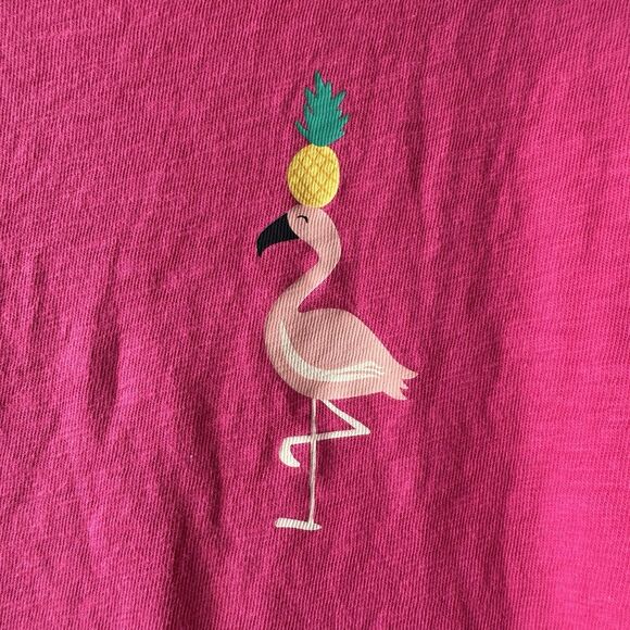 J. Crew Factory Women's "Flamingo w Pineapple" Collector's T Shirt Pink Sz L - Picture 4 of 12